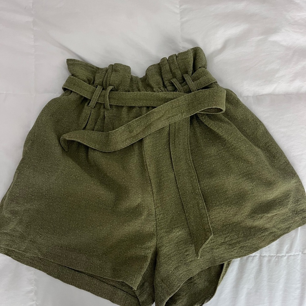 IRO Olive Green Women's Paperbag Shorts